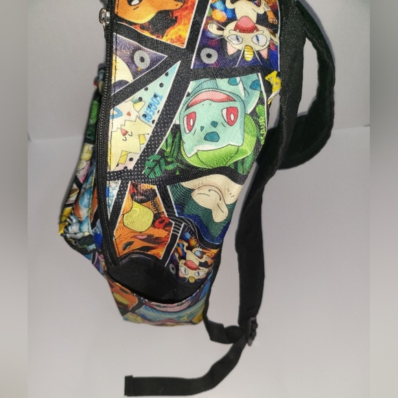 Pokemon All-Over Print Backpack 16" Canvas w/ Lower Pocket + 2 Side Pockets - Picture 3 of 16
